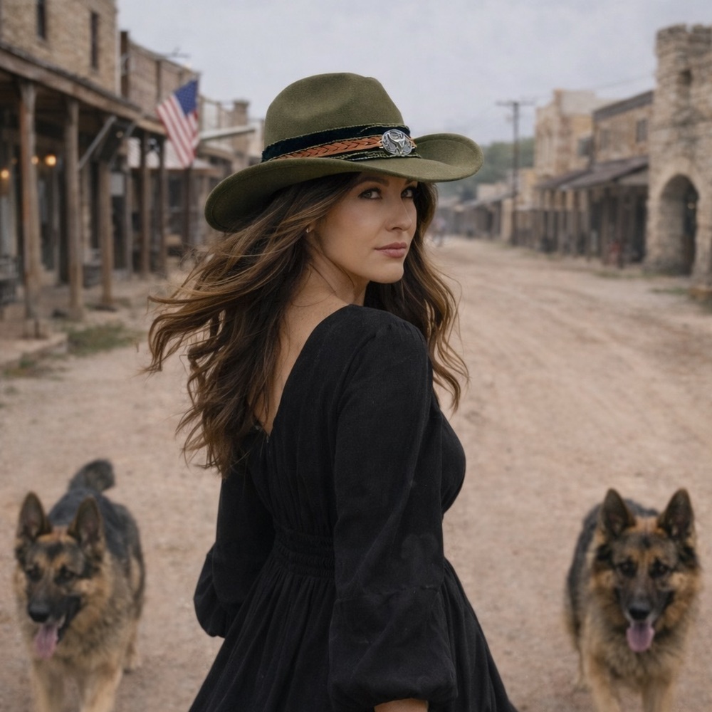 Classic Olive Green Cowboy Hat with Braided Detail